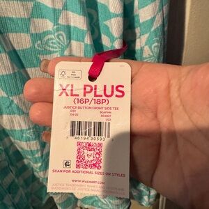 NWT GIRLS XL PLUS Justice long sleeved shirt